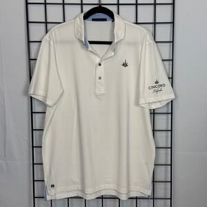 Greyson Polo Shirt Mens Large White Cincoro Tequila Short Sleeve Golf Athletic